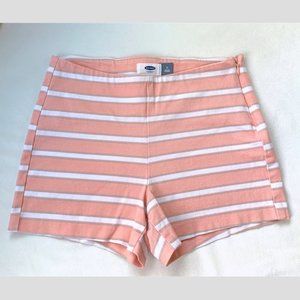Old Navy Pink and White Striped High Waisted Shorts | Women's Size 0